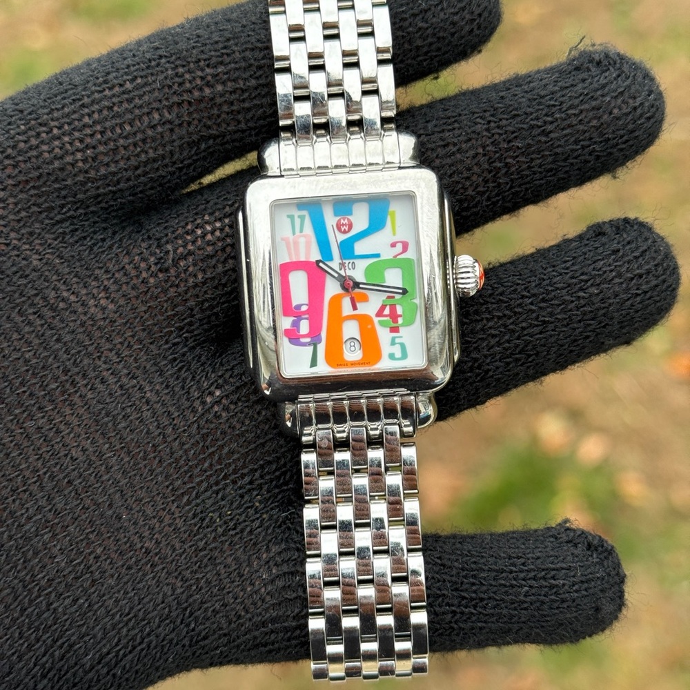Michele Silver Watch with Multicolor Dial Womens Watch - Picture 12 of 16